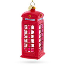 Load image into Gallery viewer, Red Telephone Booth in London, United Kingdom Glass Christmas Ornament