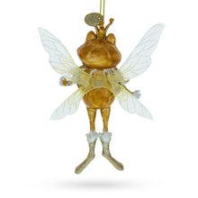Load image into Gallery viewer, Fairy Frog with Wings Glass Christmas Ornament