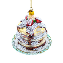 Load image into Gallery viewer, Pancakes with Maple Syrup Glass Christmas Ornament