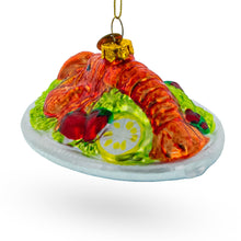 Load image into Gallery viewer, Red Lobster Plate Glass Christmas Ornament