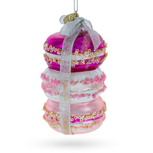 Load image into Gallery viewer, Gift Wrapped Macarons Glass Christmas Ornament
