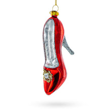 Load image into Gallery viewer, Red High Heel Shoe Glass Christmas Ornament