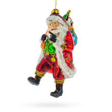 Load image into Gallery viewer, Jolly St. Nick in Red Coat Glass Christmas Ornament