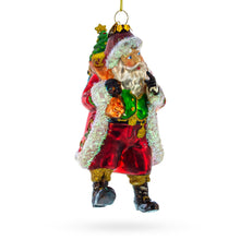 Load image into Gallery viewer, Jolly St. Nick in Red Coat Glass Christmas Ornament