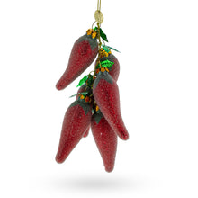 Load image into Gallery viewer, Chili Peppers Glass Christmas Ornament