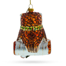 Load image into Gallery viewer, Wise Owl on Branch Glass Christmas Ornament