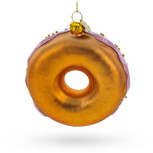 Load image into Gallery viewer, Pink Glazed Donut Glass Christmas Ornament