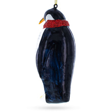 Load image into Gallery viewer, Penguin with Scarf Glass Christmas Ornament