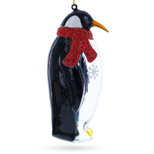 Load image into Gallery viewer, Penguin with Scarf Glass Christmas Ornament