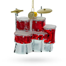 Load image into Gallery viewer, Rocking' Red Drum Kit Glass Christmas Ornament