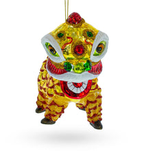Load image into Gallery viewer, Yellow Dragon Glass Christmas Ornament
