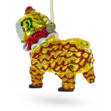 Load image into Gallery viewer, Yellow Dragon Glass Christmas Ornament