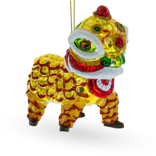 Load image into Gallery viewer, Yellow Dragon Glass Christmas Ornament