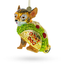 Load image into Gallery viewer, Chihuahua Taco Dog Glass Christmas Ornament