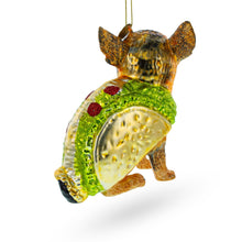 Load image into Gallery viewer, Chihuahua Taco Dog Glass Christmas Ornament