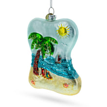 Load image into Gallery viewer, Tropical Paradise Sunny Beach Escape Glass Christmas Ornament