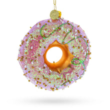 Load image into Gallery viewer, Pink Glazed Doughnut Glass Christmas Ornament