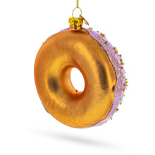 Load image into Gallery viewer, Pink Glazed Doughnut Glass Christmas Ornament