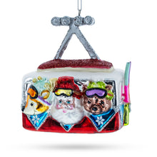 Load image into Gallery viewer, Gondola Ride with Santa, Fox, and Bear Glass Christmas Ornament