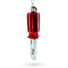 Load image into Gallery viewer, Screwdriver with Red Handle Glass Christmas Ornament