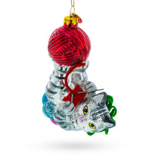 Load image into Gallery viewer, Kitten Tangled in Yarn Balls Glass Christmas Ornament