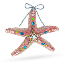 Load image into Gallery viewer, Starfish Glass Christmas Ornament