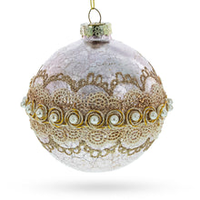 Load image into Gallery viewer, Lace-Adorned Pink Glass Egg Christmas Ornament