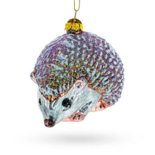 Load image into Gallery viewer, Sparkling Hedgehog Glass Christmas Ornament
