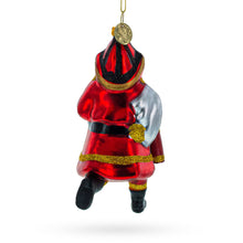Load image into Gallery viewer, Firefighter Santa with Extinguisher Glass Christmas Ornament