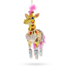 Load image into Gallery viewer, Twirling Giraffe Ballerina Glass Christmas Ornament