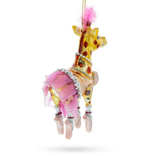 Load image into Gallery viewer, Twirling Giraffe Ballerina Glass Christmas Ornament