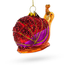 Load image into Gallery viewer, Sequined Snail Glass Christmas Ornament