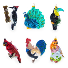 Load image into Gallery viewer, Love Letters Red Cardinal on Branch Glass Christmas Ornament