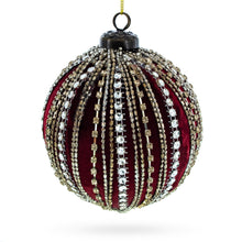 Load image into Gallery viewer, Sparkling Rhinestones on Red Glass Ball Christmas Ornament