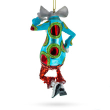 Load image into Gallery viewer, Groovy Disco Dancing Rat Glass Christmas Ornament