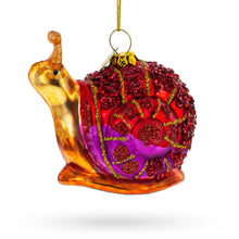 Load image into Gallery viewer, Sequined Snail Glass Christmas Ornament