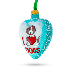 Load image into Gallery viewer, I Love Dogs Heart Glass Christmas Ornament