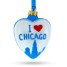 Load image into Gallery viewer, I Love Chicago Glass Heart Christmas Ornament