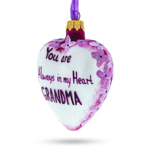 Load image into Gallery viewer, Grandma Always in My Heart Glass Heart Christmas Ornament