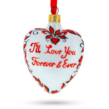 Load image into Gallery viewer, Love You Forever Red Heart Valentine's Glass Ornament