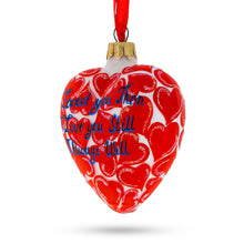 Load image into Gallery viewer, Glass Heart with I Love You Text Christmas Ornament