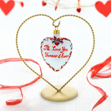Load image into Gallery viewer, Love You Forever Red Heart Valentine's Glass Ornament