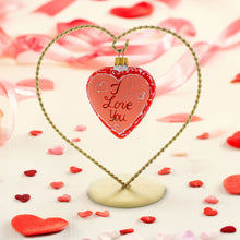 Load image into Gallery viewer, I Love You Glass Heart Christmas Ornament