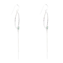 Load image into Gallery viewer, Turquoise and Sterling Silver Chain Fringe Front Hoop