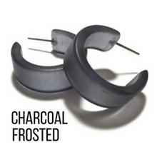 Load image into Gallery viewer, Wide Classic Frosted Hoop Earrings - Clara