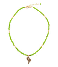 Load image into Gallery viewer, Charmed Cactus Lime Green Turquoise Golden Pendant Necklace