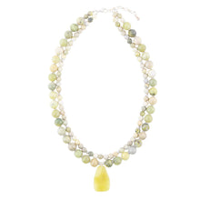 Load image into Gallery viewer, Chartruese Green Lemon Jade Statement Necklace