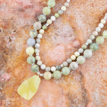 Load image into Gallery viewer, Chartruese Green Lemon Jade Statement Necklace