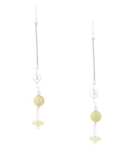 Load image into Gallery viewer, Chartruese Lemon Jade Linear Earrings
