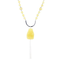 Load image into Gallery viewer, Chartruese Lemon Jade Long Pendant Necklace